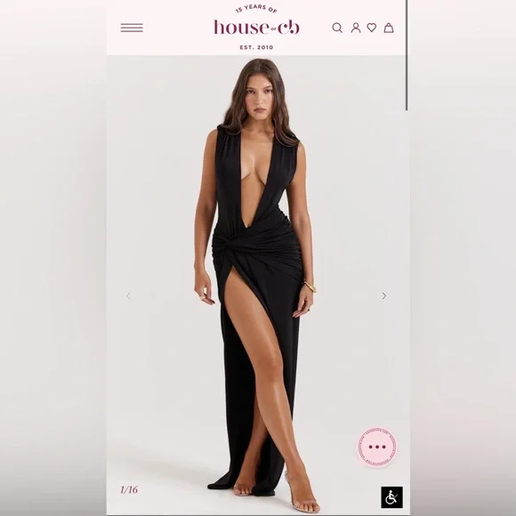 House of CB | Dresses | House Of Cb Larelle Black Plunge Maxi Dress |  Poshmark